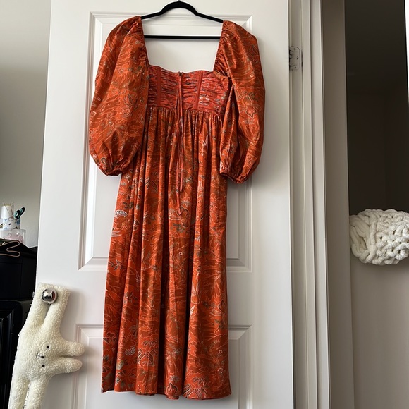 graphic-print square-neck midi dress - Picture 9 of 11